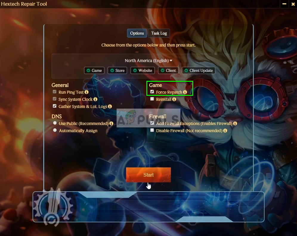 Force repatch in Hextech repair tool