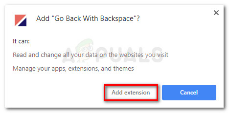Confirm the installation of Go back with Backspace