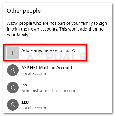 Add someone else to this PC