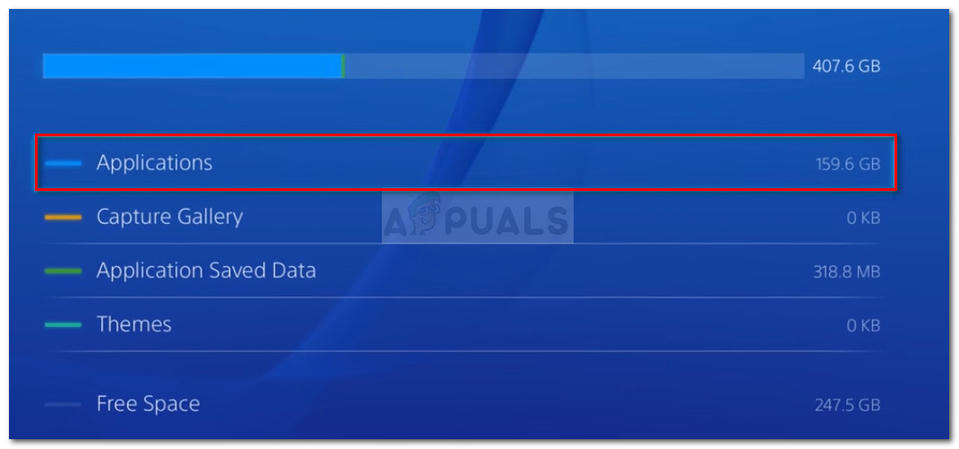 Accessing the Applications menu