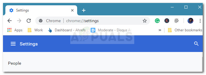 Accessing Chrome's settings