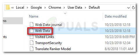 Deleting the Web State file from Chrome > User Data > Default
