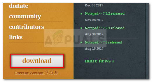 Downloading NotePad++