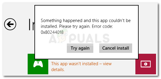Error 0x80244018 when installing Store application or Windows Update