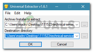Extracting the files with Universal Extractor