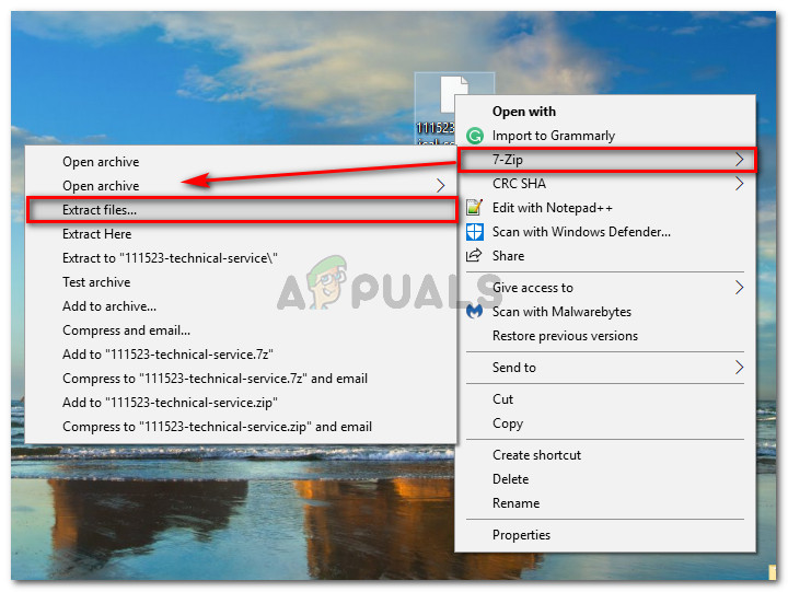 Extracting archive with 7-zip