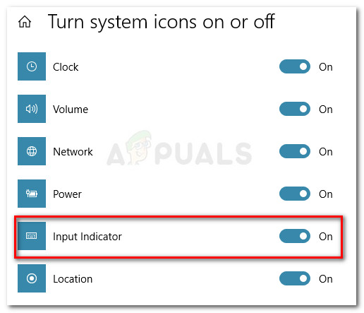 Enable Input Indicator
