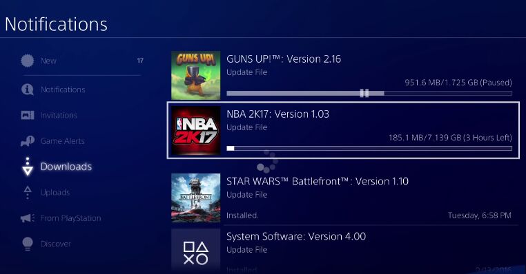 Installing the game's newest update