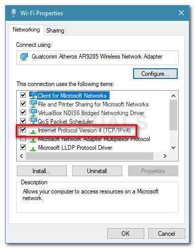 Access Internet Protocol Version 4 settings