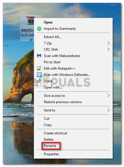 Renaming 7-Zip archive