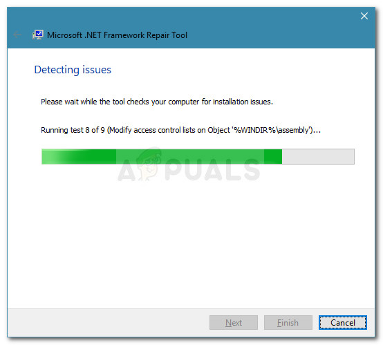 Running tests to scan for .NET framework issues
