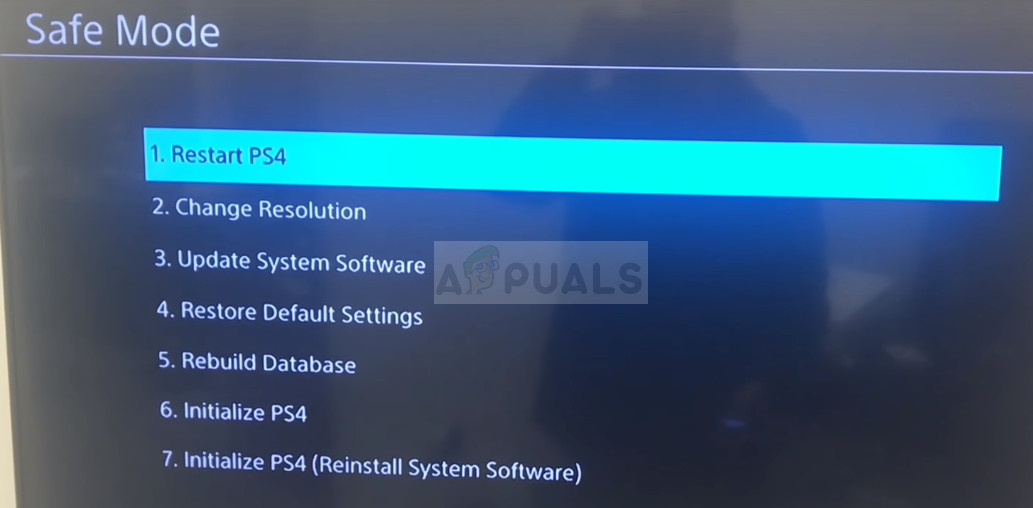 Restart Ps4 via Safe Mode