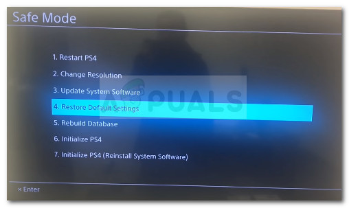 Restoring to the default PS4 settings