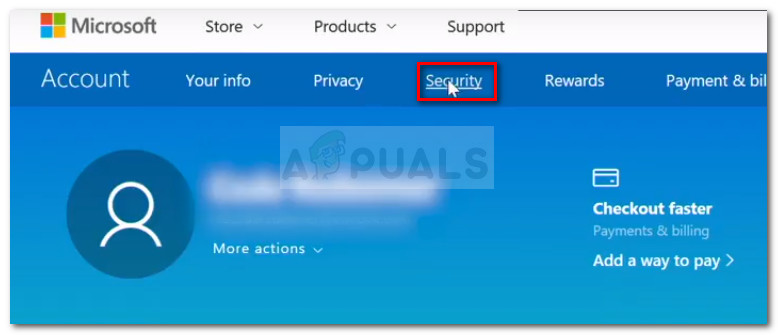 Access the Security tab of your account