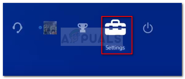 Accessing the settings menu