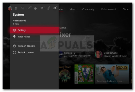 Acess the Settings menu