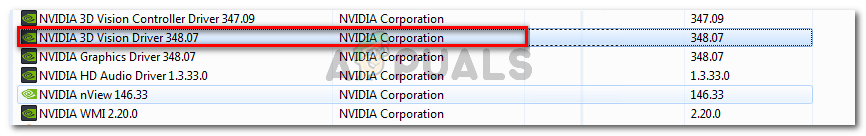 Uninstalling Nvidia 3D Vision driver