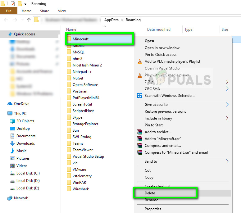 Deleting temporary data