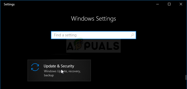 Update & Security in Settings
