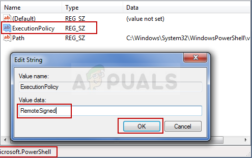Changing the Script Policy in Registry Editor