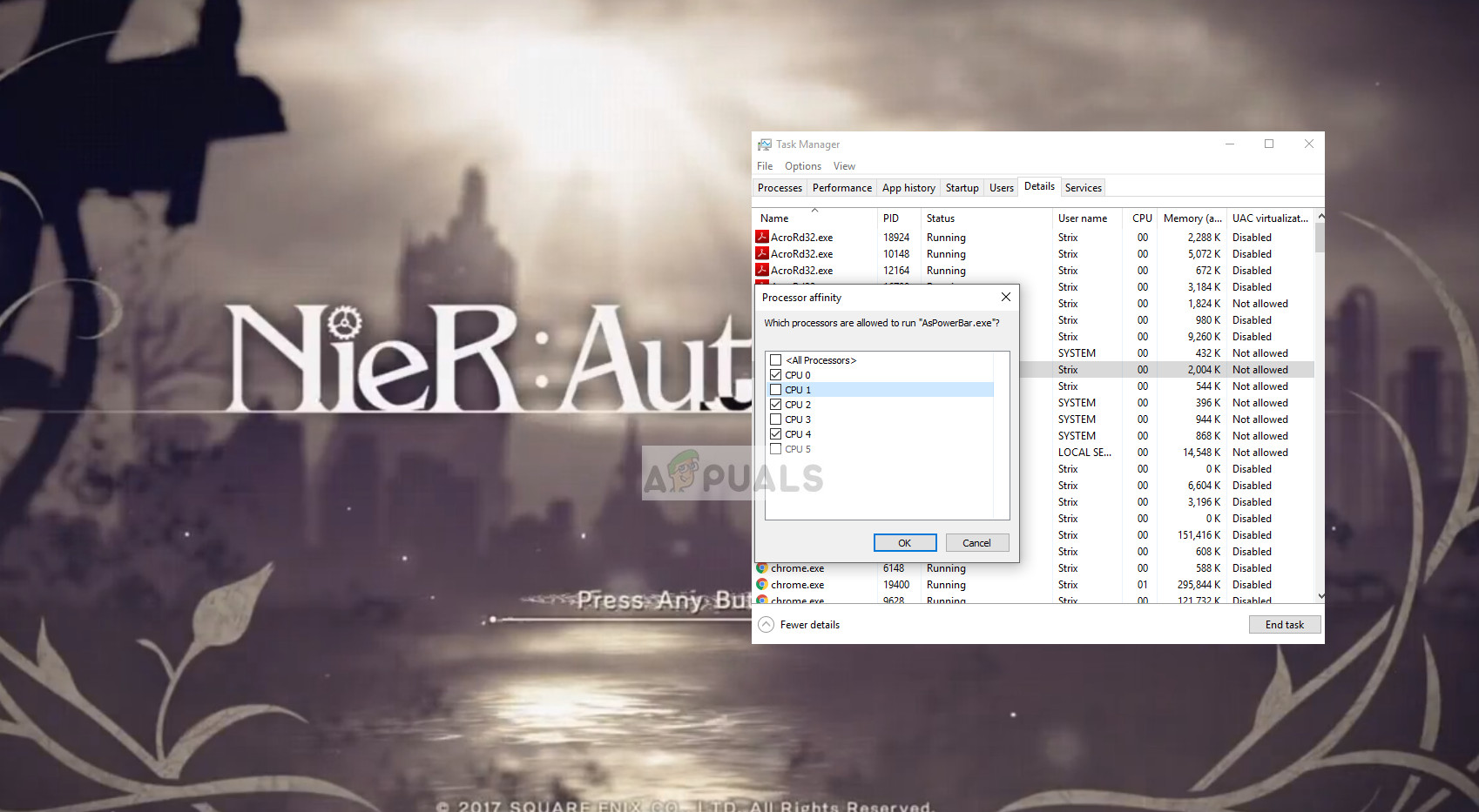 Changing CPU cores in Nier Automata