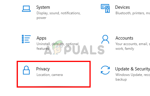 Select privacy settings