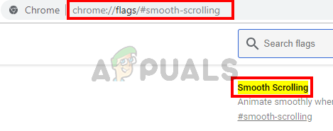 2.Type chrome://flags/#smooth-scrolling in google chrome