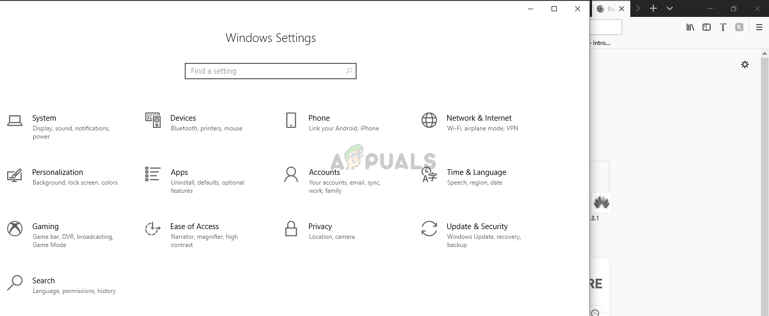 windows black screen personalized settings