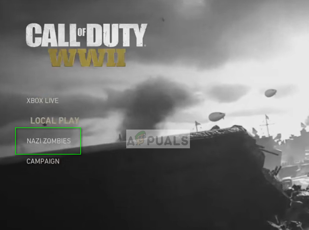 Nazi Zombies game menu - COD WW2 on PS4