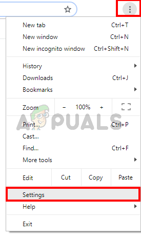 Google Chrome open settings
