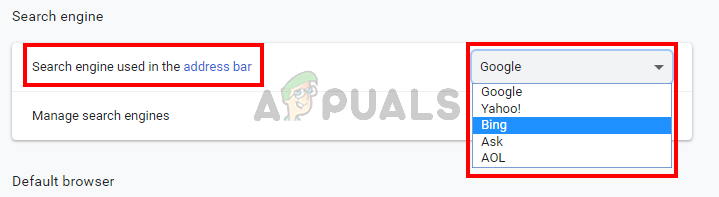 Change search engine