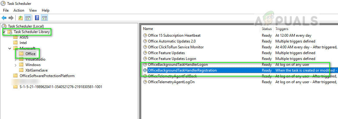 Microsoft Office scheduled tasks
