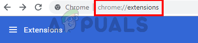 type chrome://extensions/ in the address bar