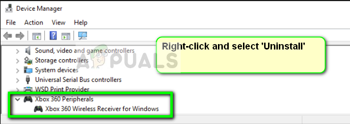Uninstalling controller - Device Manager