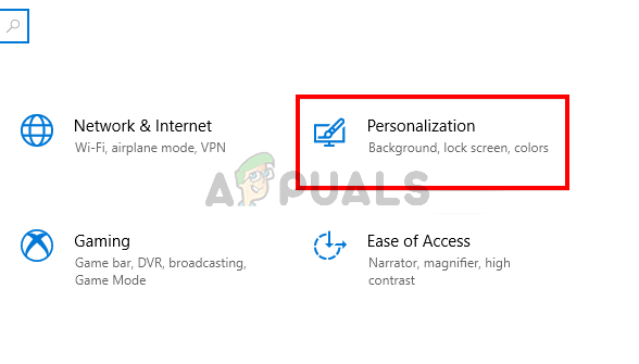 Select Personalization from settings