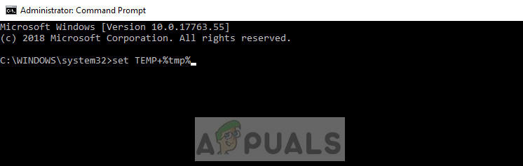 Pointing TEMP and TMP to right directory