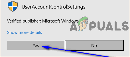 click on yes uac prompt