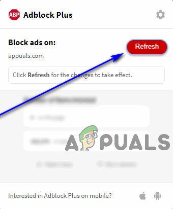 Click on refresh to automatically refresh the page