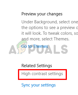 Select high contrast settings