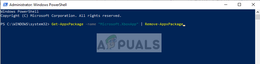 Uninstalling Xbox application