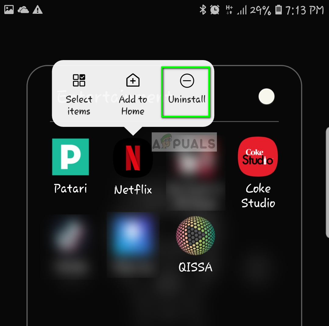 Uninstalling Netflix - Android