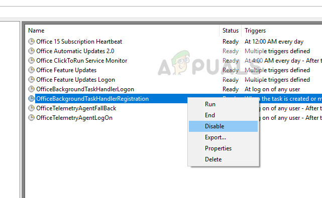 Disabling Office scheduled tasks