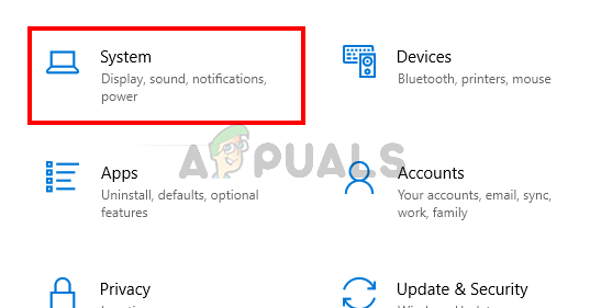 Select System from Settings
