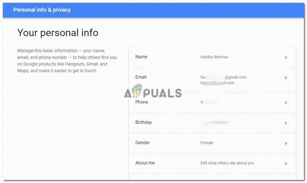 how to check gmail account phone number