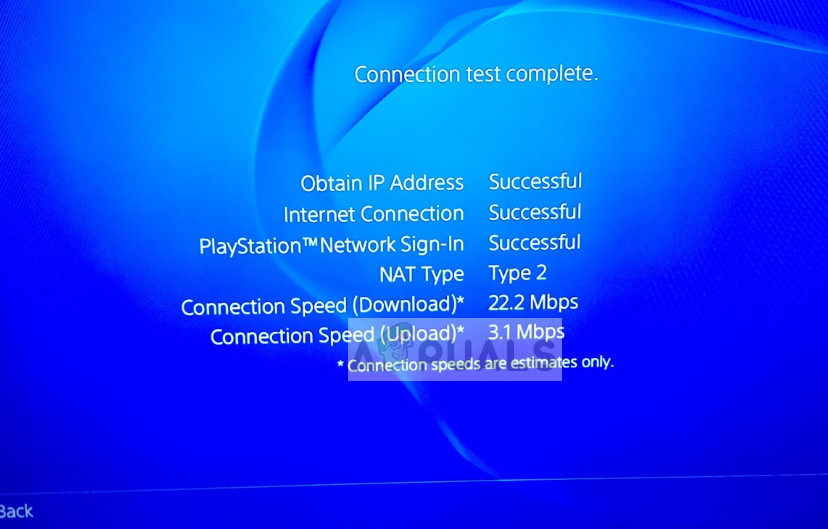 PS4 connection test