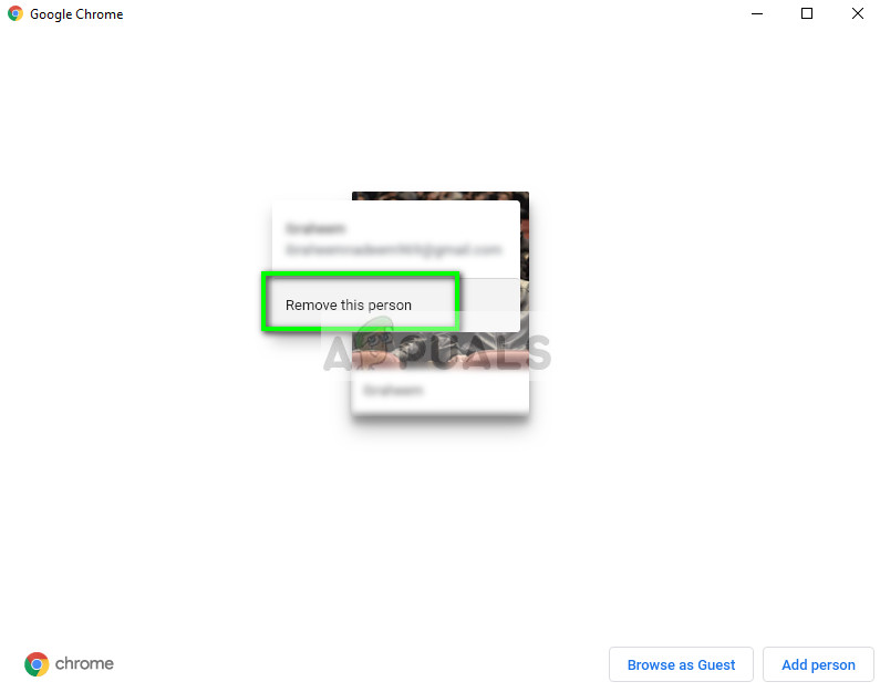 Removing profile from Chrome