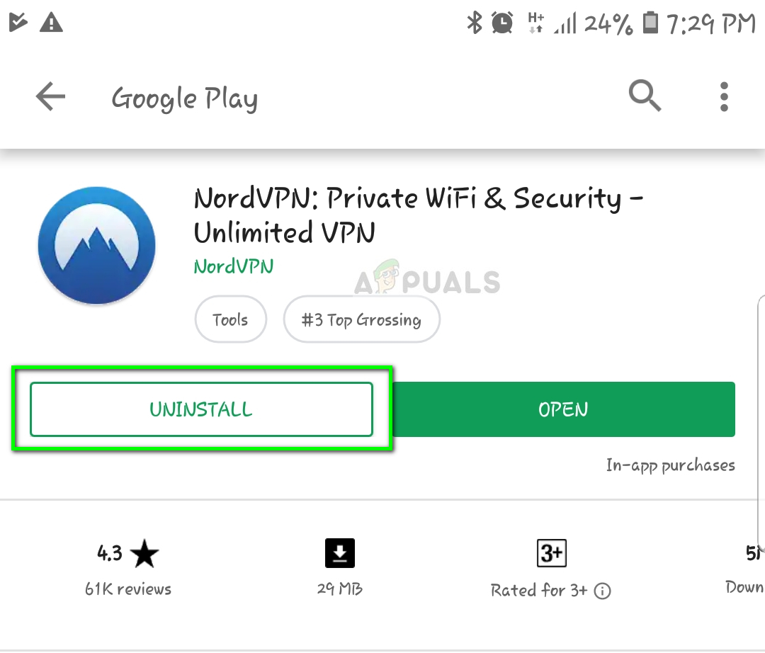 Uninstalling Nord VPN