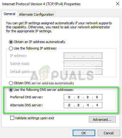 Setting Google's DNS