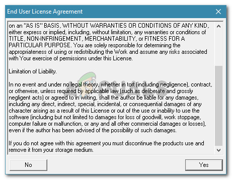 Accepting Roadkil's Licence agreement