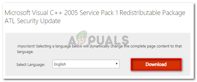 Downloading the missing Visual C++ Redistributable packages